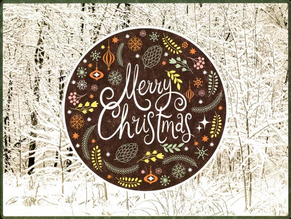 Weihnachts Wald Merry Christmas - PosterCard & Kuvert - Maxikarte