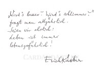 Kästner Erich: Wird's besser, wird's schlimmer - Postkarte Kästner Erich: Wird's besser, wird's schlimmer - Postkarte