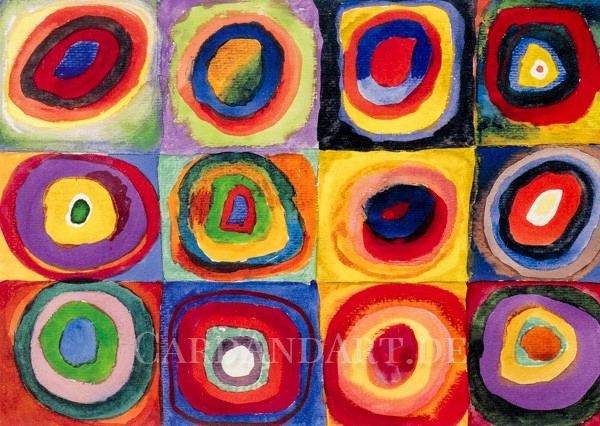 Kandinsky: Quadrate mit konzentrischen Ringen - Postkarte