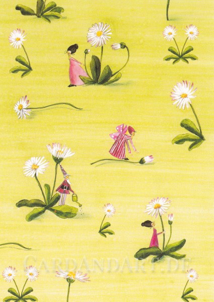 Gänseblümchen - Postkarte Silke Leffler1