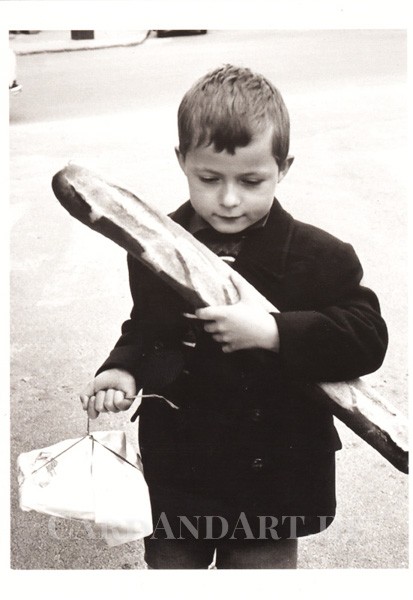 Baguette zum Frühstück - Postkarte