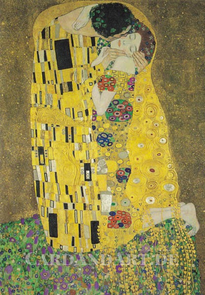 Gustav Klimt: Der Kuss - Doppelkarte