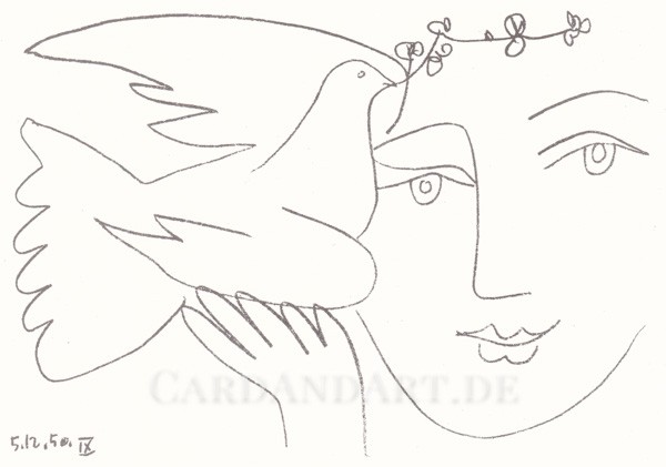 Picasso Pablo: Gesicht des Friedens - Postkarte