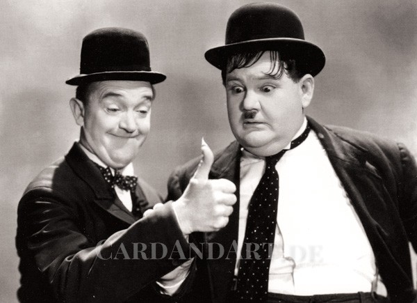 Stan Laurel und Oliver Hardy - Postkarte