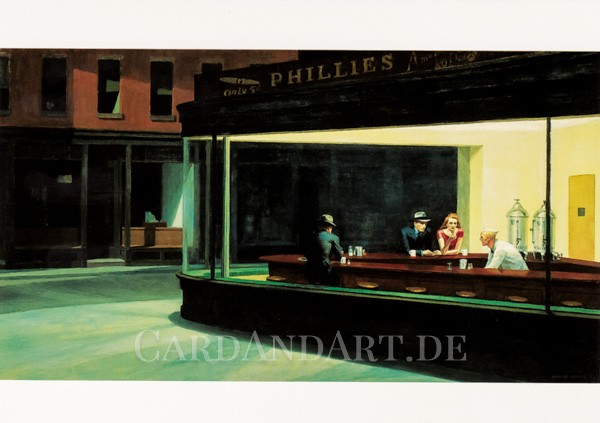 Hopper, Edward - Nachtschwärmer,Postkarte