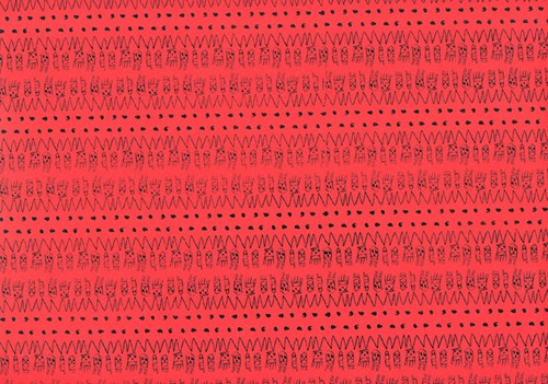Zickzackmännchen rot - schwarz Geschenkpapier