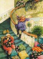 Inge Löök: Spass im Treppenhaus - Postkarte Nr. 61 Inge Löök: Spass im Treppenhaus - Postkarte Nr. 61