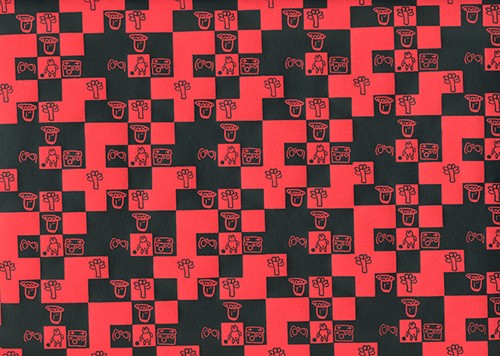 Memory rot - schwarz Geschenkpapier