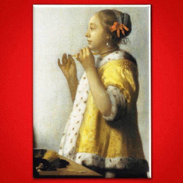 Vermeer: Junge Dame mit Perlenkette - Magnet