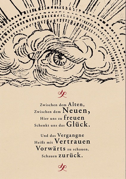 Goethe, J.W., Gedicht "Zum neuen Jahr" - Postkarte