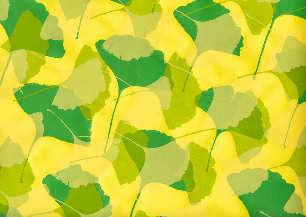 Ginko gelb - grün Geschenkpapier