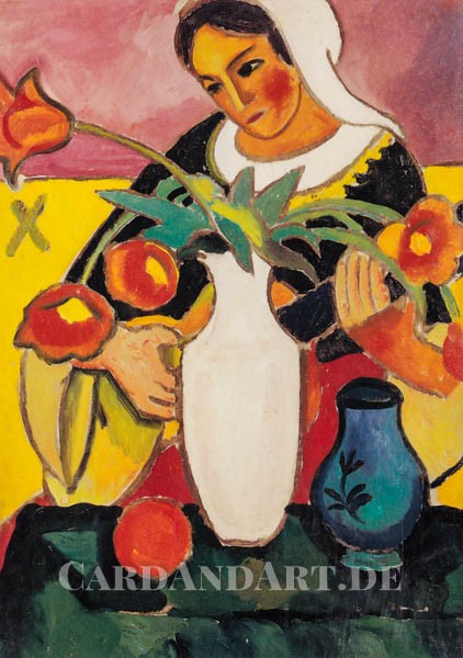 Macke, August: Die Lautenspielerin - Doppelkarte