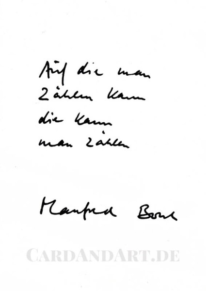 Bosch Manfred, auf die man zählen kann... - Postkarte