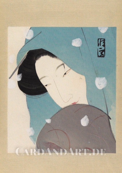 Tsunetomi, Kitano - Umekawa im Schnee 1923 - Postkarte