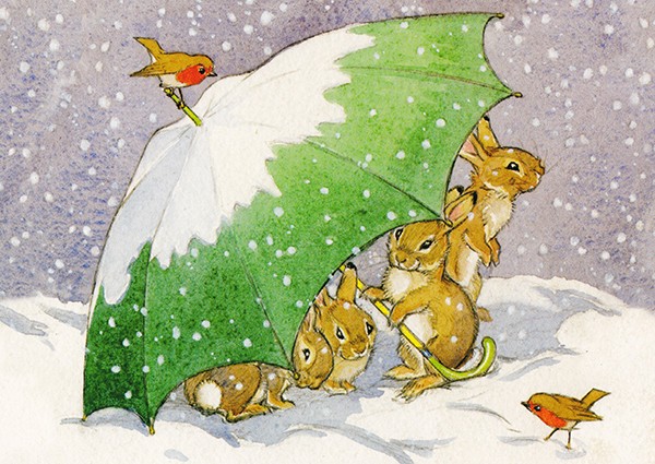 Tarrant M. - Hasen im Schnee - Postkarte