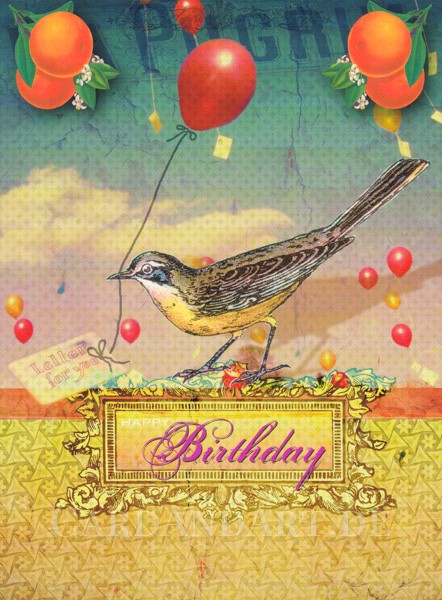 Vogel Birthday - Postkarte