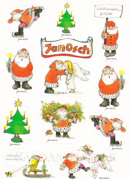 Janosch Sticker - Weihnachtsgrüße - Postkarte