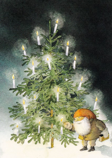 Tomtes Weihnachtsbaum - Catarina Kruusval - Postkarte