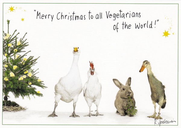 Merry Christmas to all Vegetarians - Postkarte