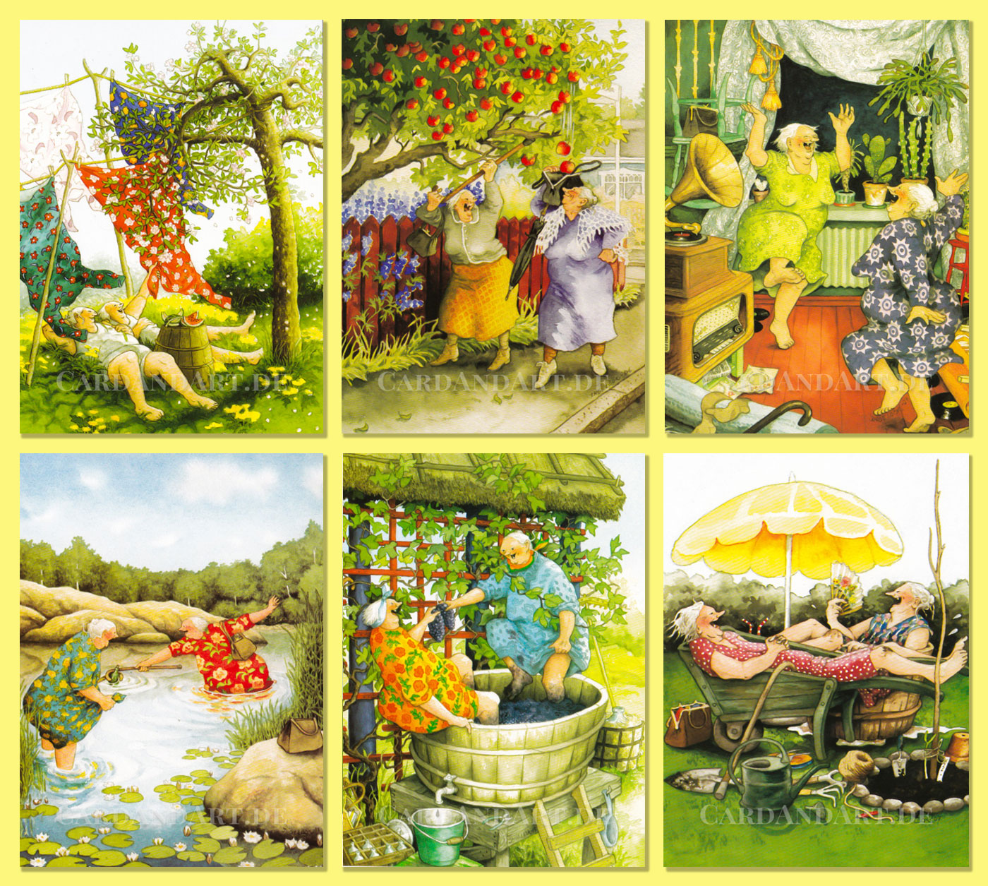 Inge Löök Postkarten Set - 12 Fröhliche Motivkarten Mit Humorvollen Damen