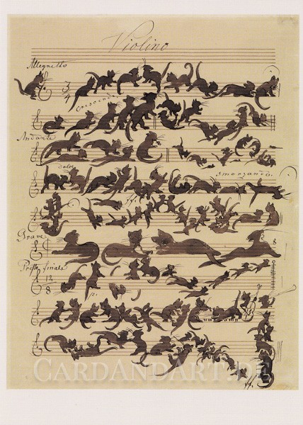 Moritz von Schwind: Black Cat - Postkarte