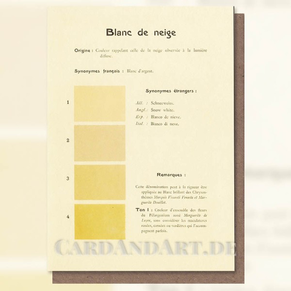 Blanc de Neige - Farben des Schnees - Klappkarte