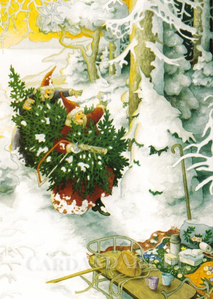 Inge Löök: Weihnachtsbaum und Schneegeist - Postkarte Nr. 54