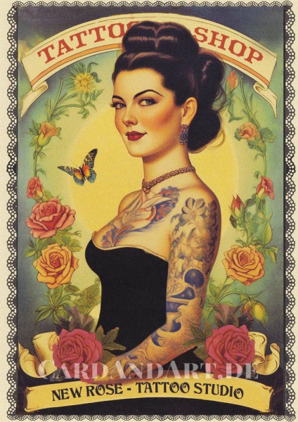 Gwenaelle Trolez - New Rose Tattoo - Postkarte