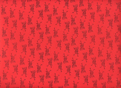 Eule rot schwarz Geschenkpapier