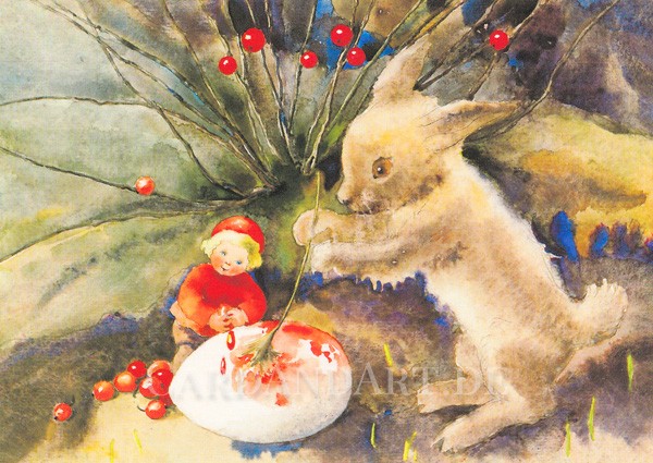 Mili Weber: Ostern steht vor der Tür - Postkarte