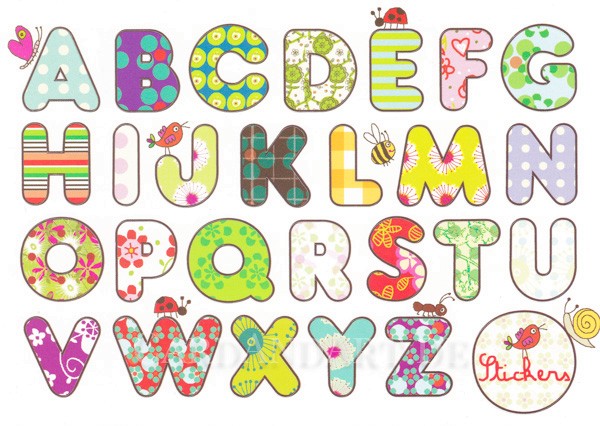 Alphabet - Postkarte mit Stickern