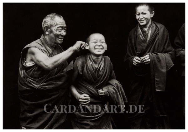 Mönche in Tibet - Postkarte