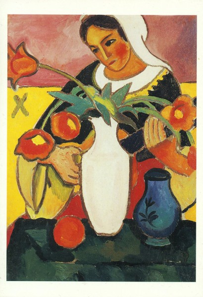 Macke, August: Die Lautenspielerin - Doppelkarte