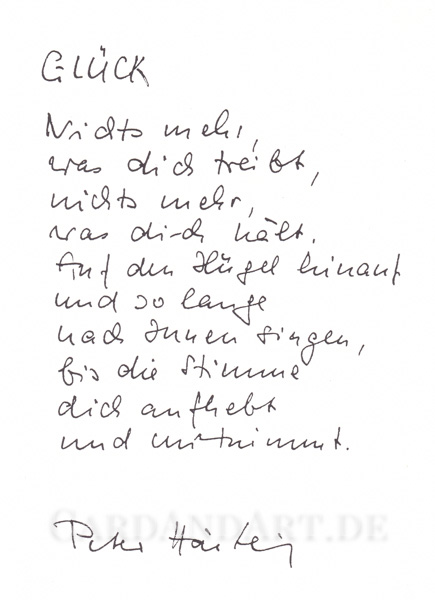 Peter Härtling Glück Postkarte CardAndArt