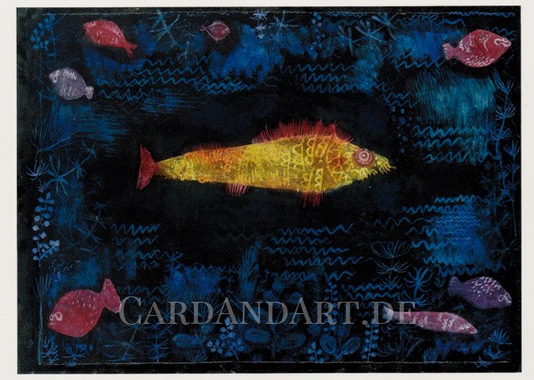 Klee Paul - Der Goldene Fisch - Postkarte