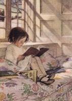 Willcox Smith, Jessie: Lesendes Mädchen - Postkarte Willcox Smith, Jessie: Lesendes Mädchen - Postkarte