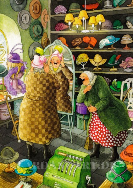 Inge Löök: Im Hutladen - Postkarte Nr. 85