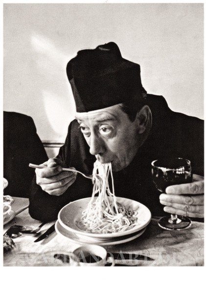 Don Camillo isst Spaghetti - Postkarte