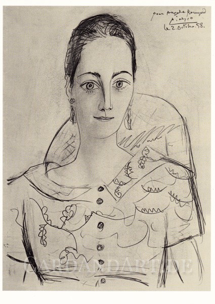 Pablo Picasso: Portrait Angela Rosengart - Postkarte