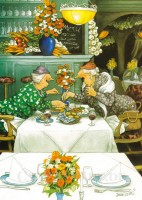 Inge Löök: Plauderei beim Essen - Postkarte Nr. 32 Inge Löök: Plauderei beim Essen - Postkarte Nr. 32