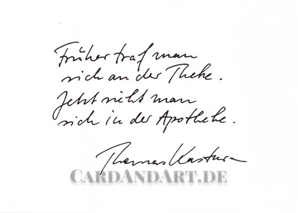Kastura Früher traf man sich Postkarte CardAndArt