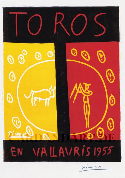 Picasso: Toros en Vallauris, 1955 - Postkarte