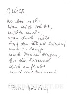 Peter Härtling: Glück - Postkarte Peter Härtling: Glück - Postkarte